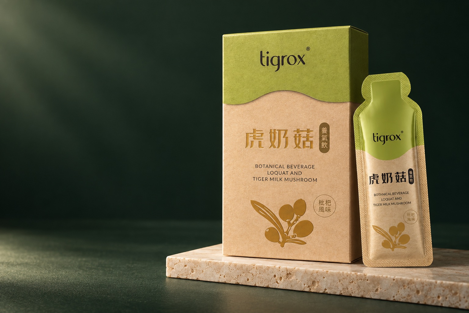 TIGROX 虎奶菇養氣飲外盒與即飲包